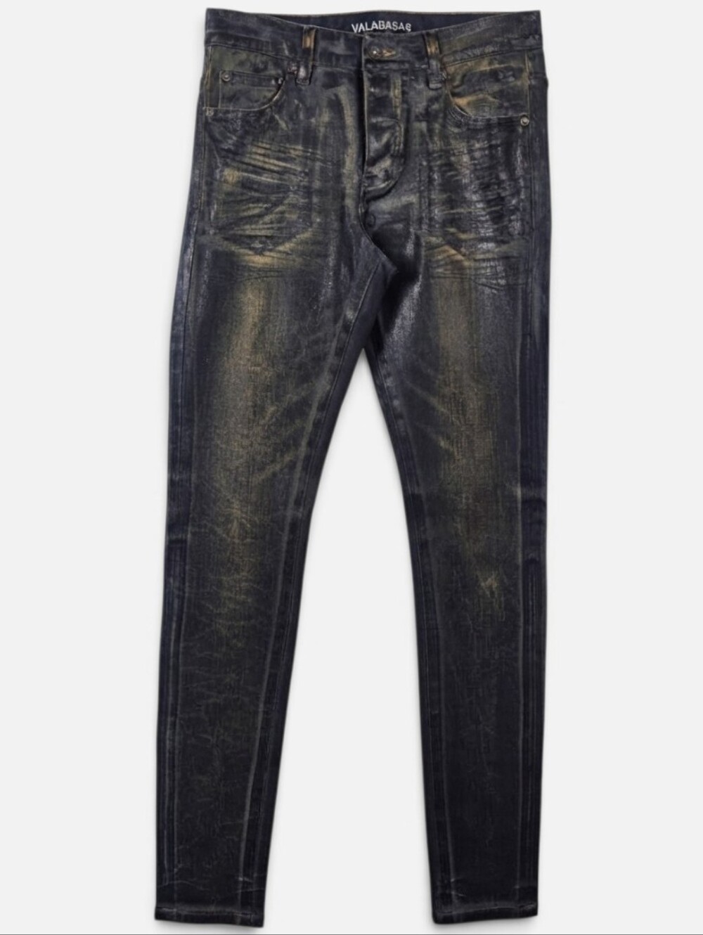 Valabasas Mr.Flex Dark Vintage Waxed Skinny Jeans Mens Sz.30x32